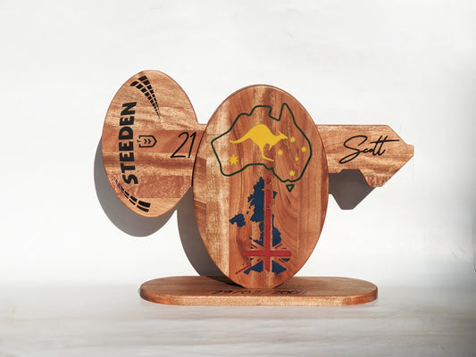 Custom Design 21st Key Sign with Wood Stand and Epoxy
