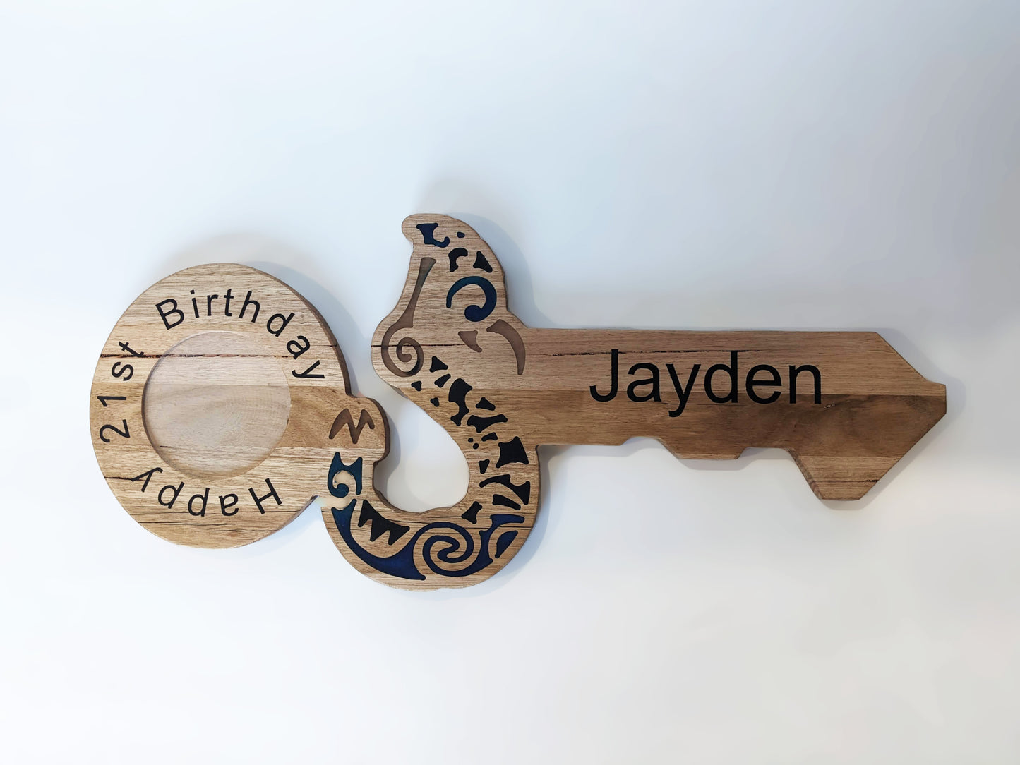 21st Key Sign with Epoxy and Photo