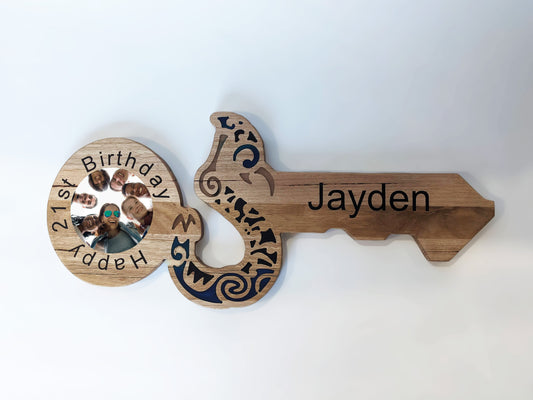 21st Key Sign with Epoxy and Photo