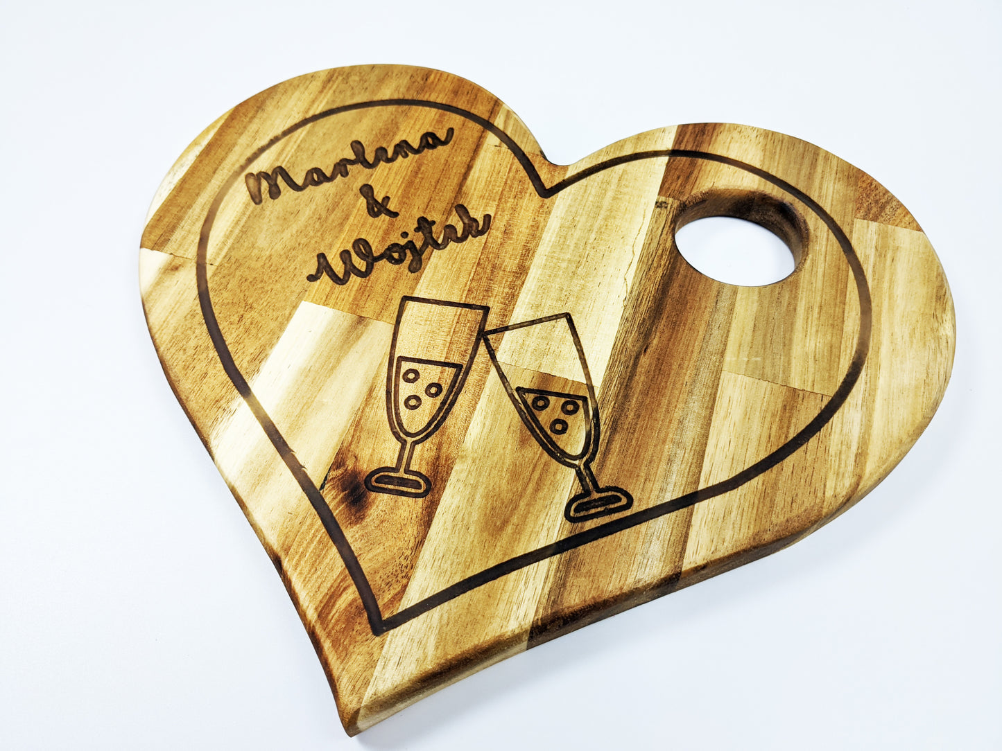 Personalised Heart Shape Tray for Couples with Epoxy
